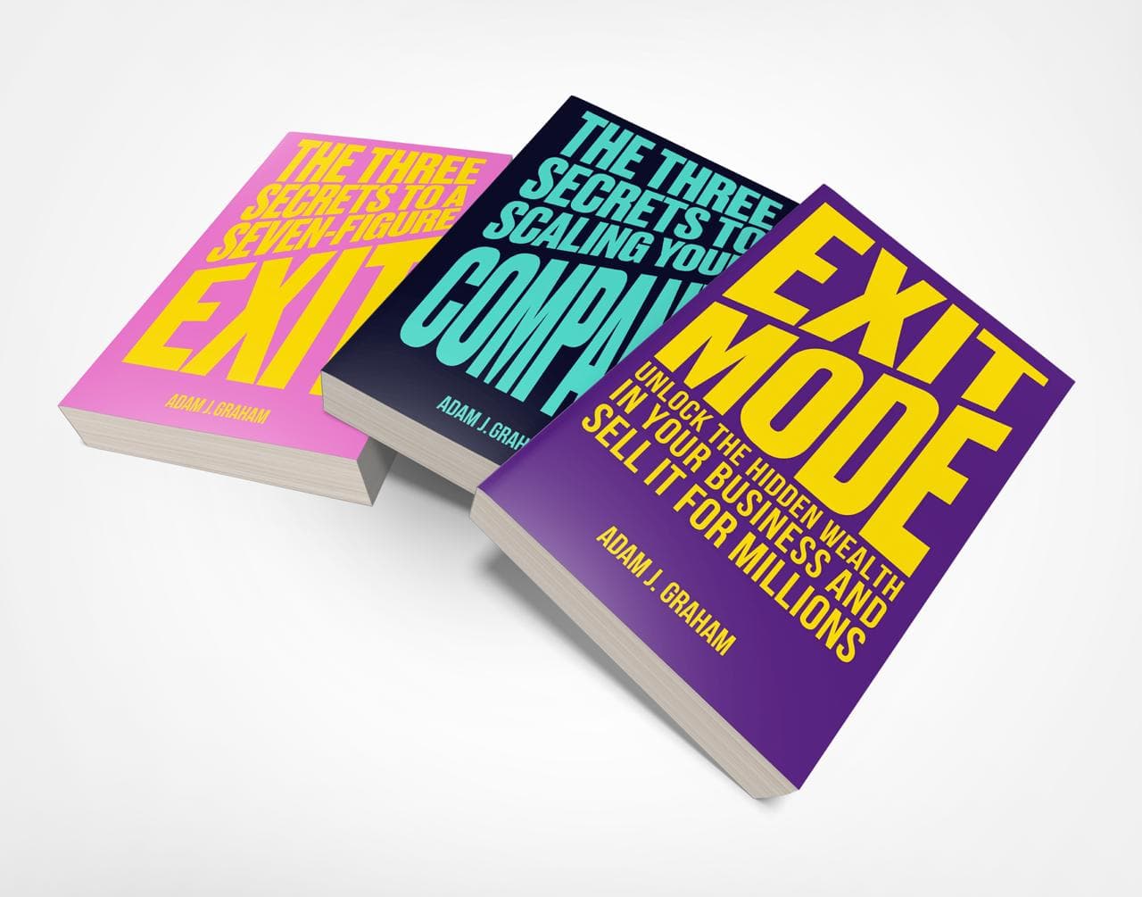 All three Exit Mode books stacked together